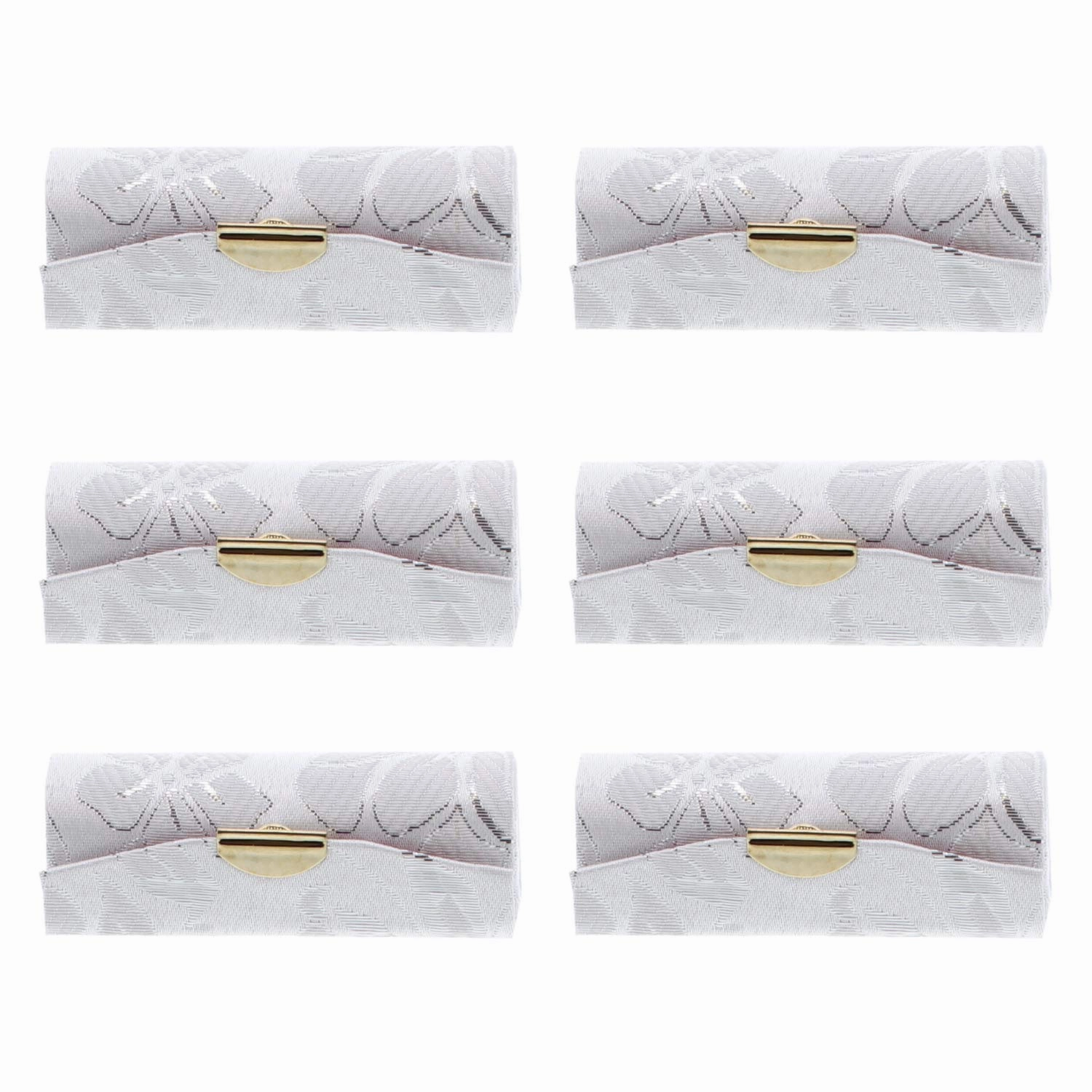 Silver Elegant Ladies Lipstick Case with Mirror Purse Holder Set of 6