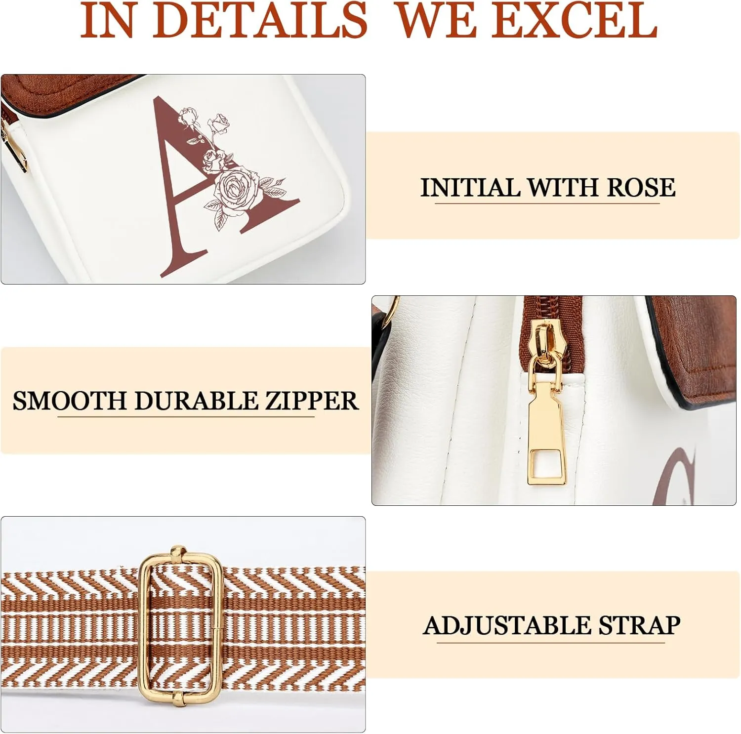 Small Personalized Initial Crossbody Bag for Women Cell Phone Leather Purse Wallet Birthday Gift
