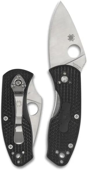 Spyderco Ambitious Lightweight Pocket Knife with 8Cr13MoV Stainless Steel Blade with Black FRN Handle