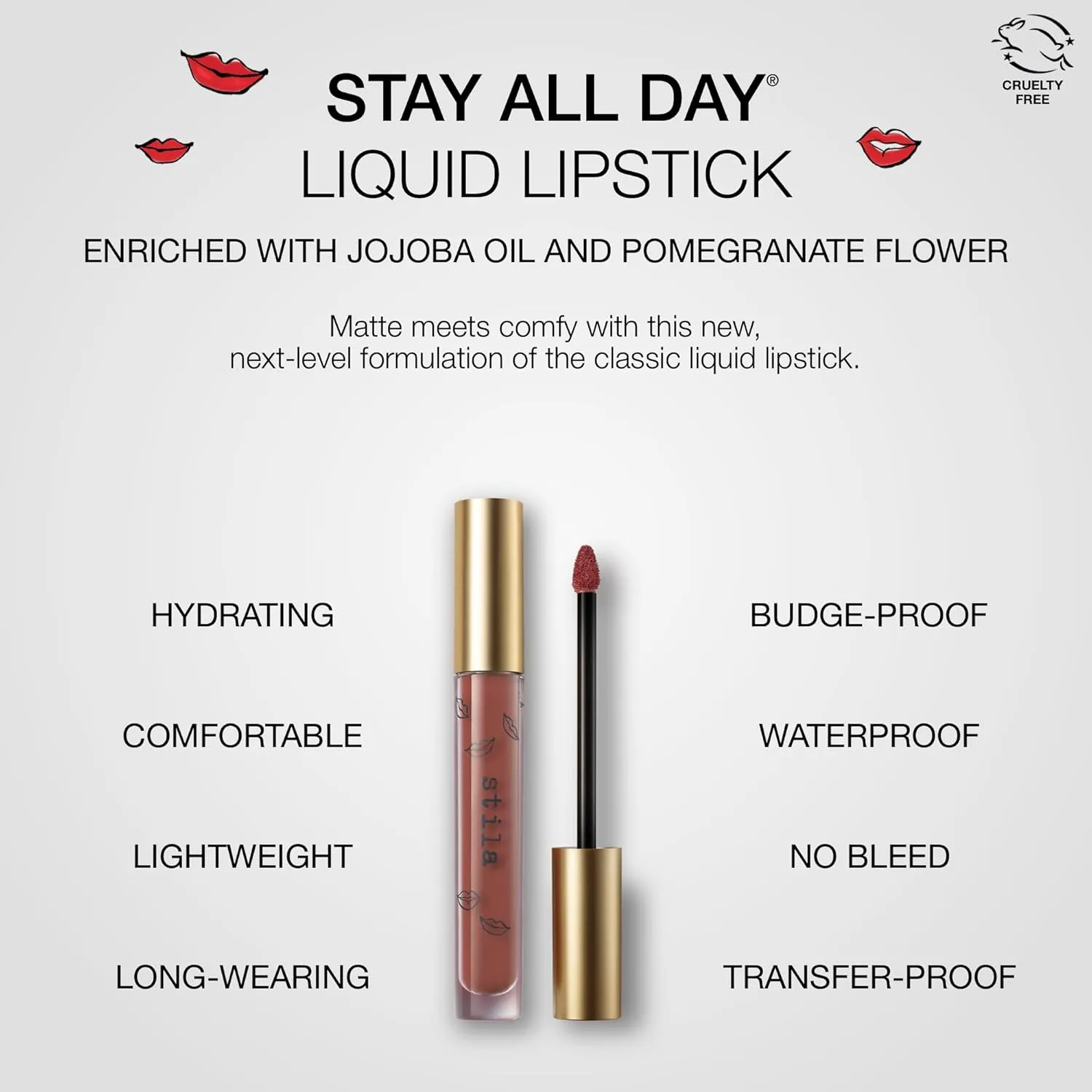stila Stay All Day® Liquid Lipstick, Matte | Long-Lasting Color Wear, No Transfer or Bleed | Hydrating & Lightweight with vitamin E & Avocado Oil for Soft Lips, 10 Fl. Oz.