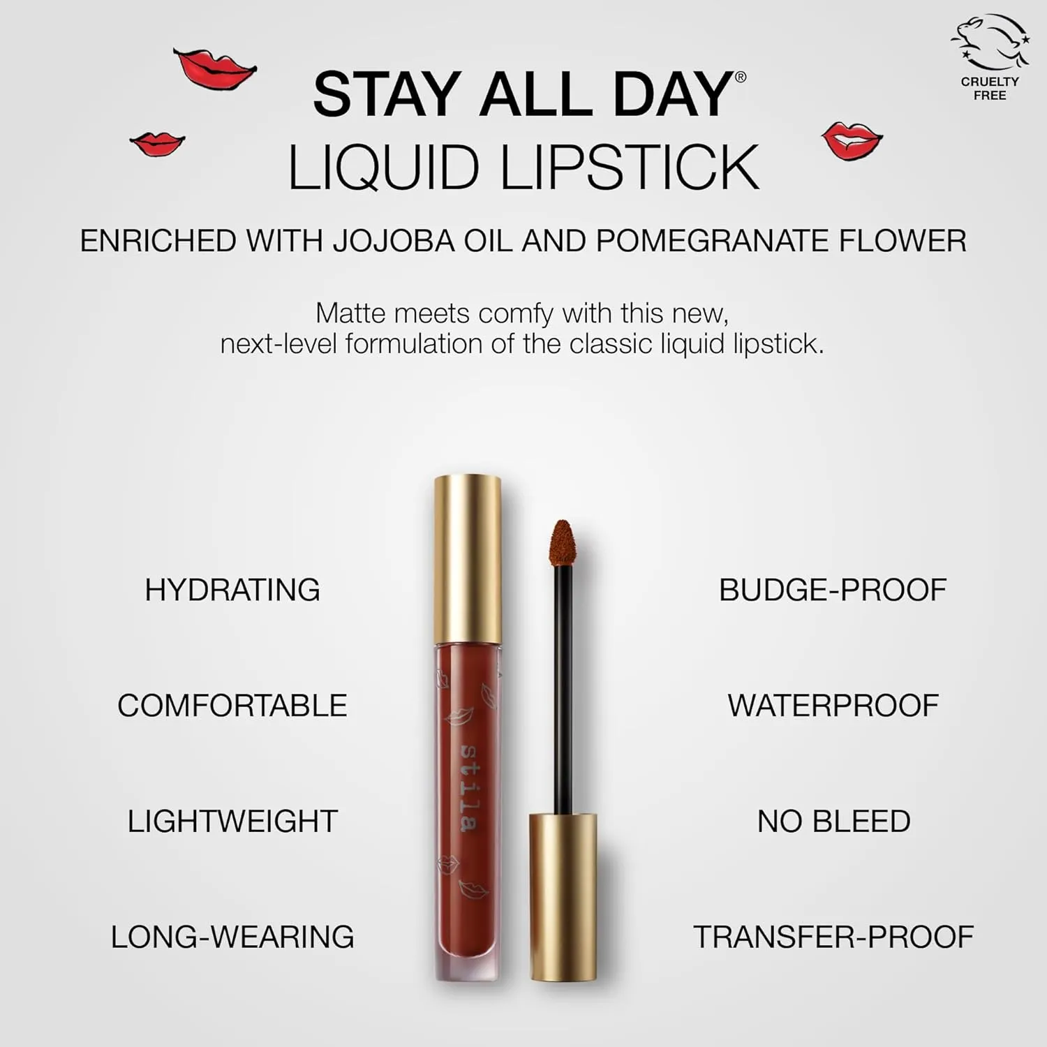 stila Stay All Day® Liquid Lipstick, Matte | Long-Lasting Color Wear, No Transfer or Bleed | Hydrating & Lightweight with vitamin E & Avocado Oil for Soft Lips, 10 Fl. Oz.