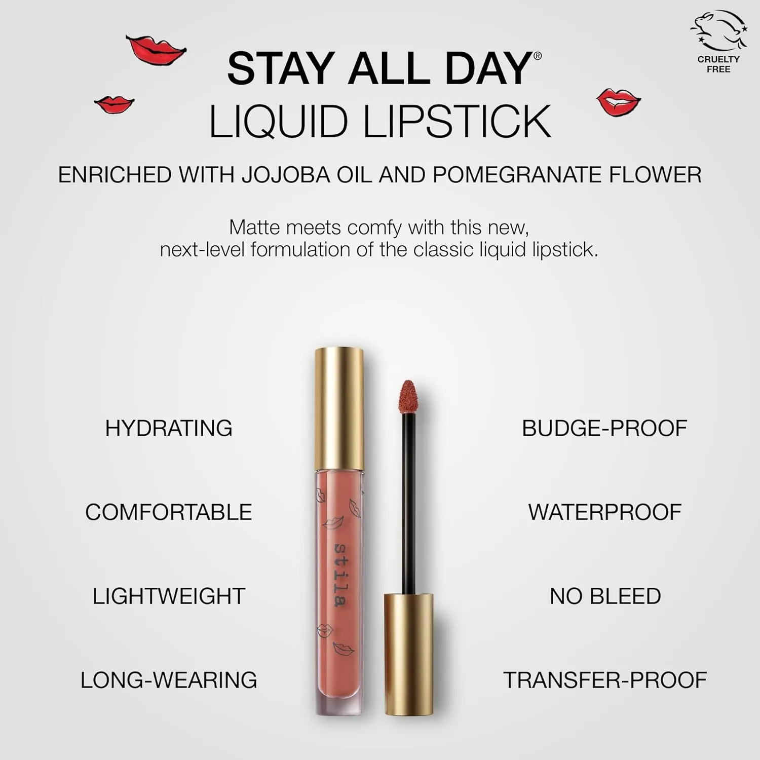 stila Stay All Day® Liquid Lipstick, Matte | Long-Lasting Color Wear, No Transfer or Bleed | Hydrating & Lightweight with vitamin E & Avocado Oil for Soft Lips, 10 Fl. Oz.