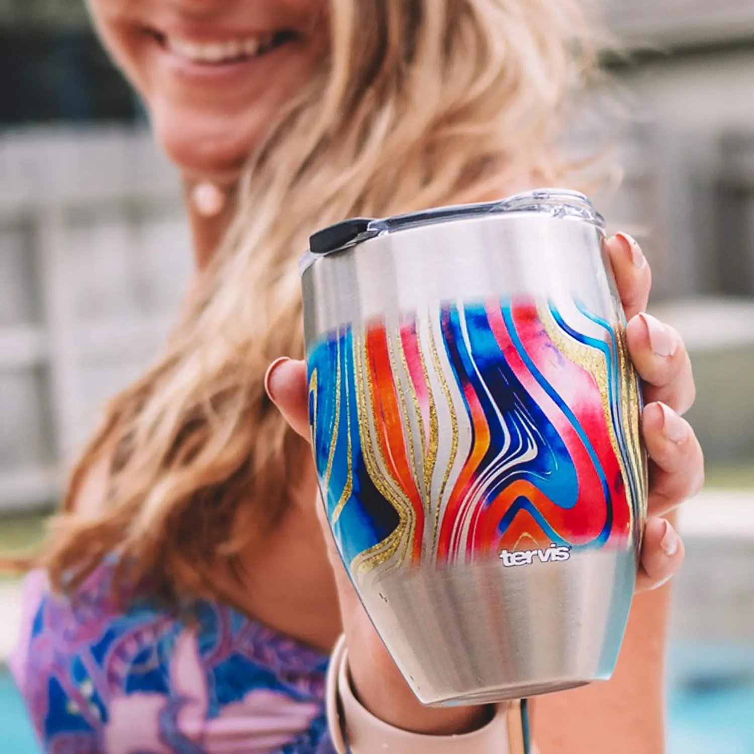 Tervis Powder Coated Stainless Steel Triple Walled Insulated Tumbler Travel Cup Keeps Drinks Cold & Hot, 12oz, Berry Blush