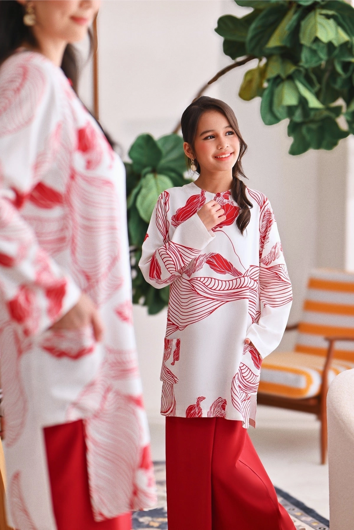 The Akari Folded Skirt - Crimson Red