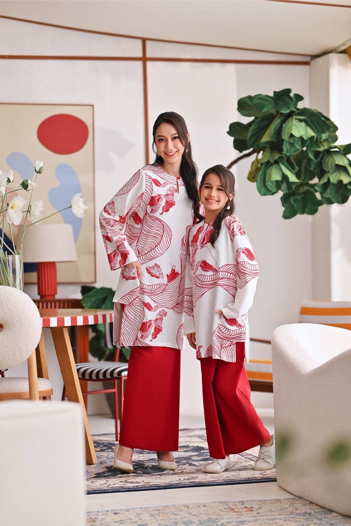 The Akari Folded Skirt - Crimson Red