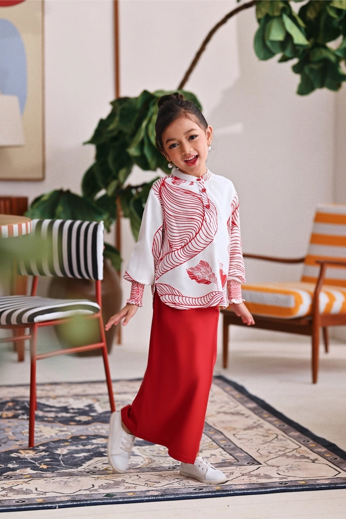 The Akari Folded Skirt - Crimson Red