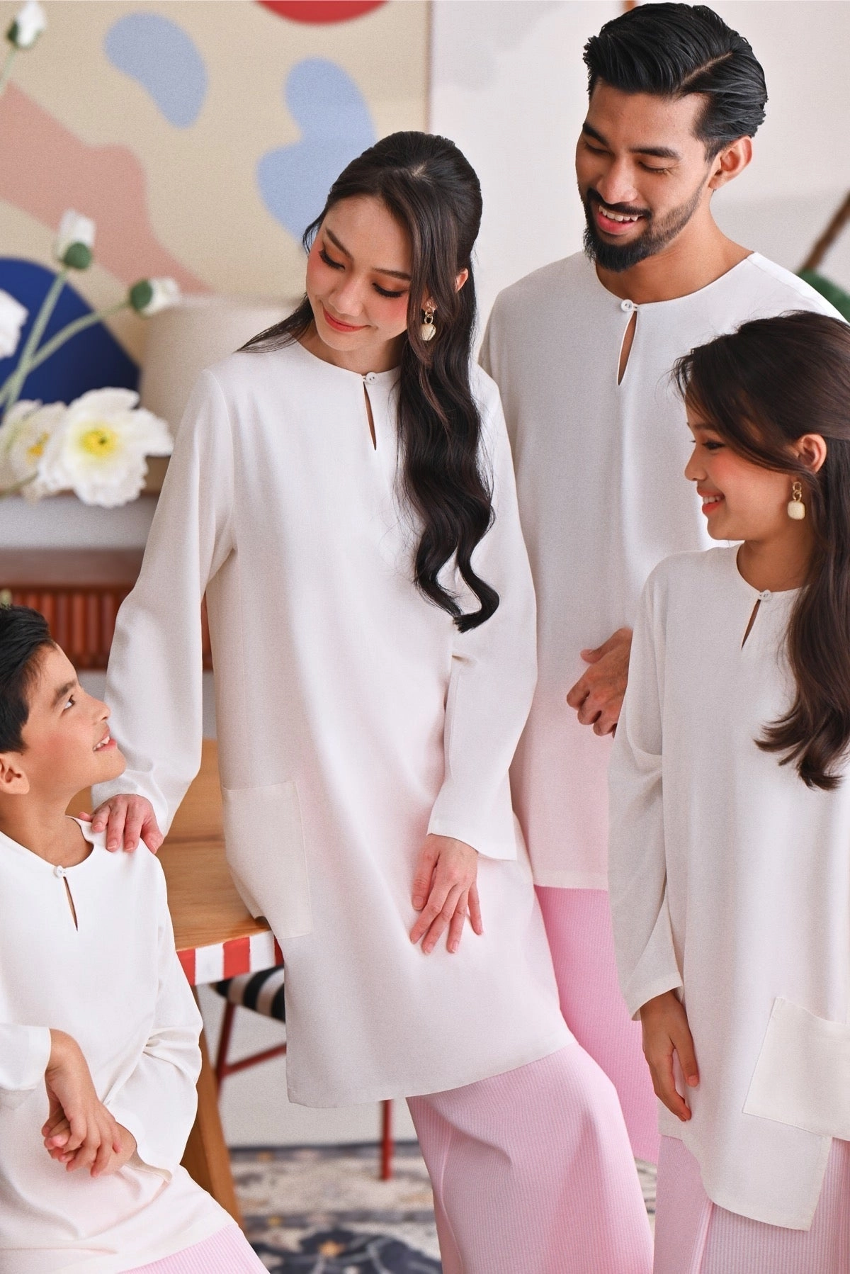 The Akari Folded Skirt - Pink Stripe