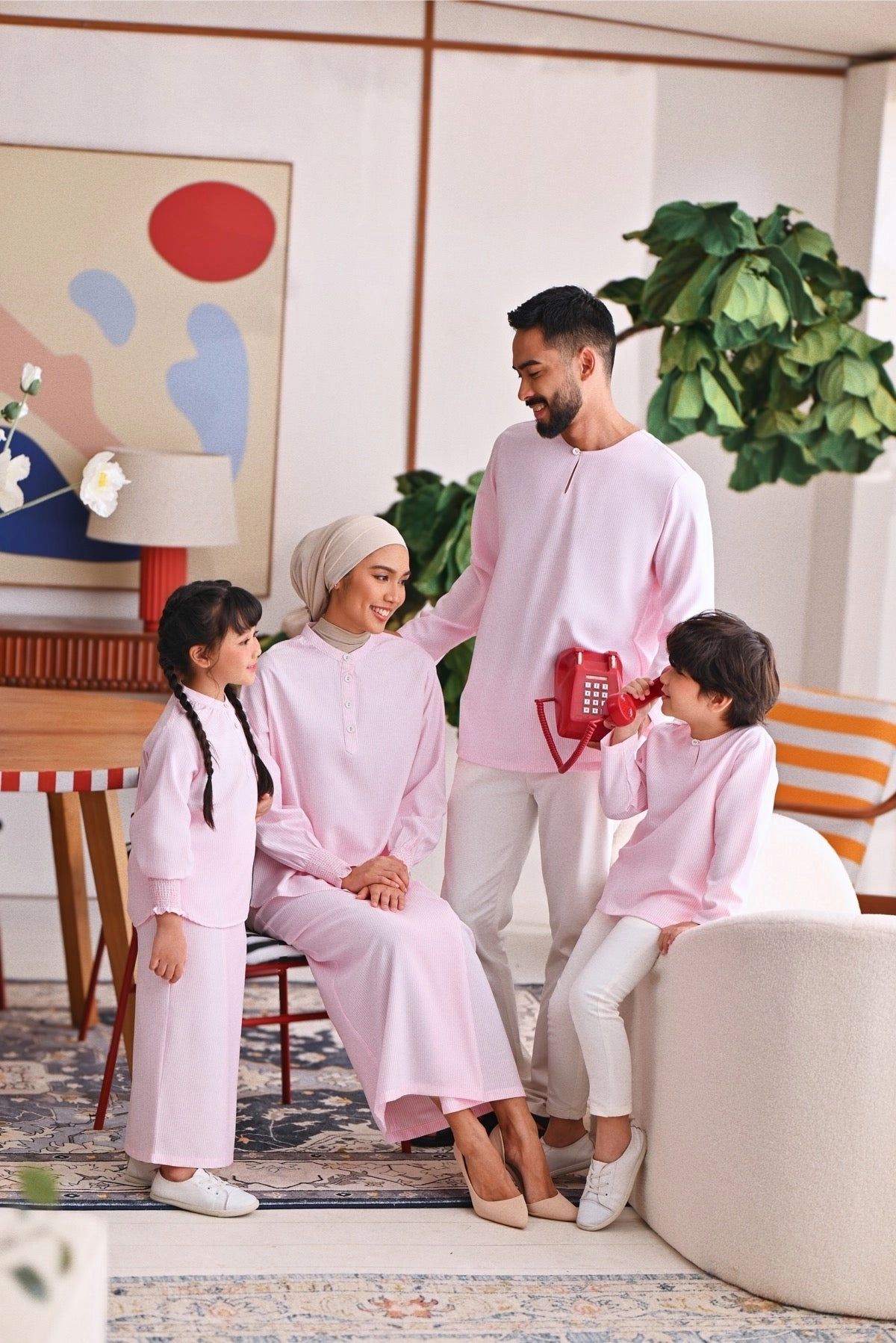 The Akari Folded Skirt - Pink Stripe