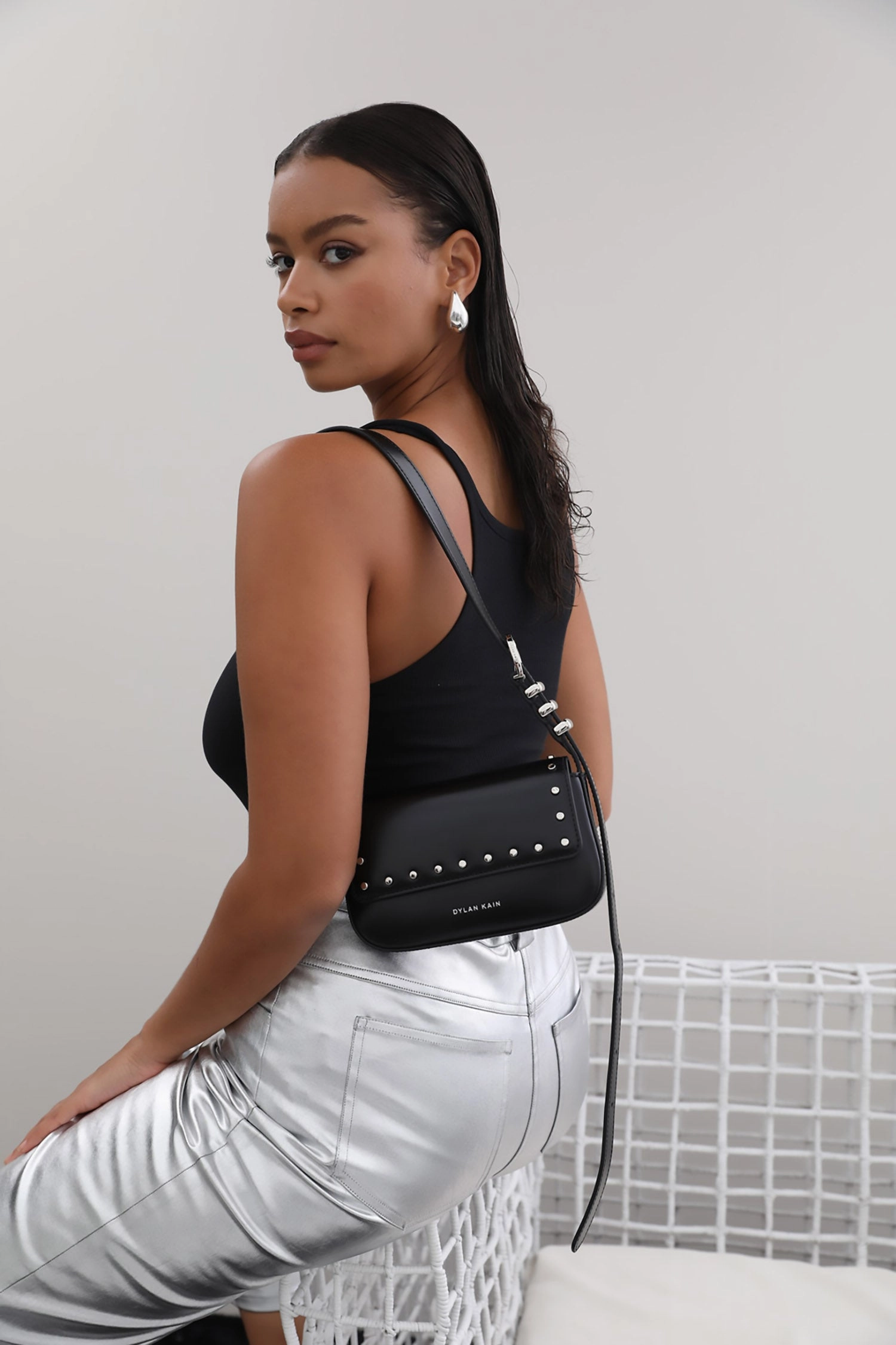 The Delilah Studded Bag Silver