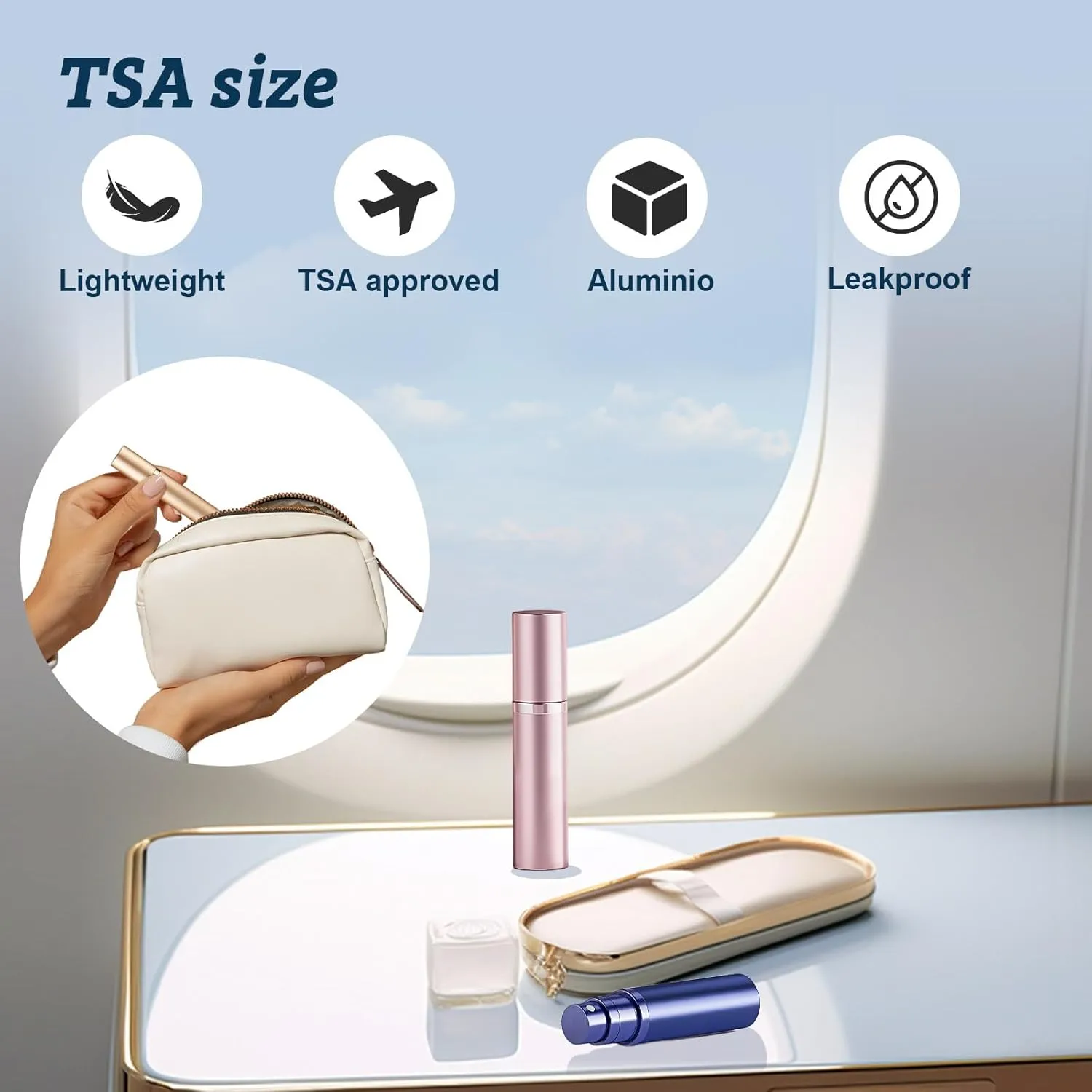 Travel Mini Perfume Atomizer Bottle Refillable, Cologne Sprayer Atomizer Dispenser, Portable Scent Pump Case Empty Sprayer Bottles 5ml (Black & B-Silver)