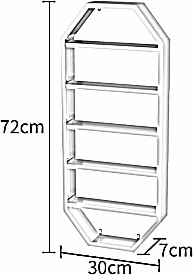 WIGING Wall Mounted Nail Polish Glue Organizer Rack, 5 Tiers Lipstick Perfume Essential Oil Display Stand for Home Spa Nail Shop Storage(Silver,30x7x72cm/11.81x2.75x28.34in)