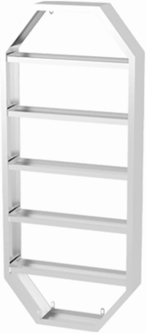 WIGING Wall Mounted Nail Polish Glue Organizer Rack, 5 Tiers Lipstick Perfume Essential Oil Display Stand for Home Spa Nail Shop Storage(Silver,30x7x72cm/11.81x2.75x28.34in)
