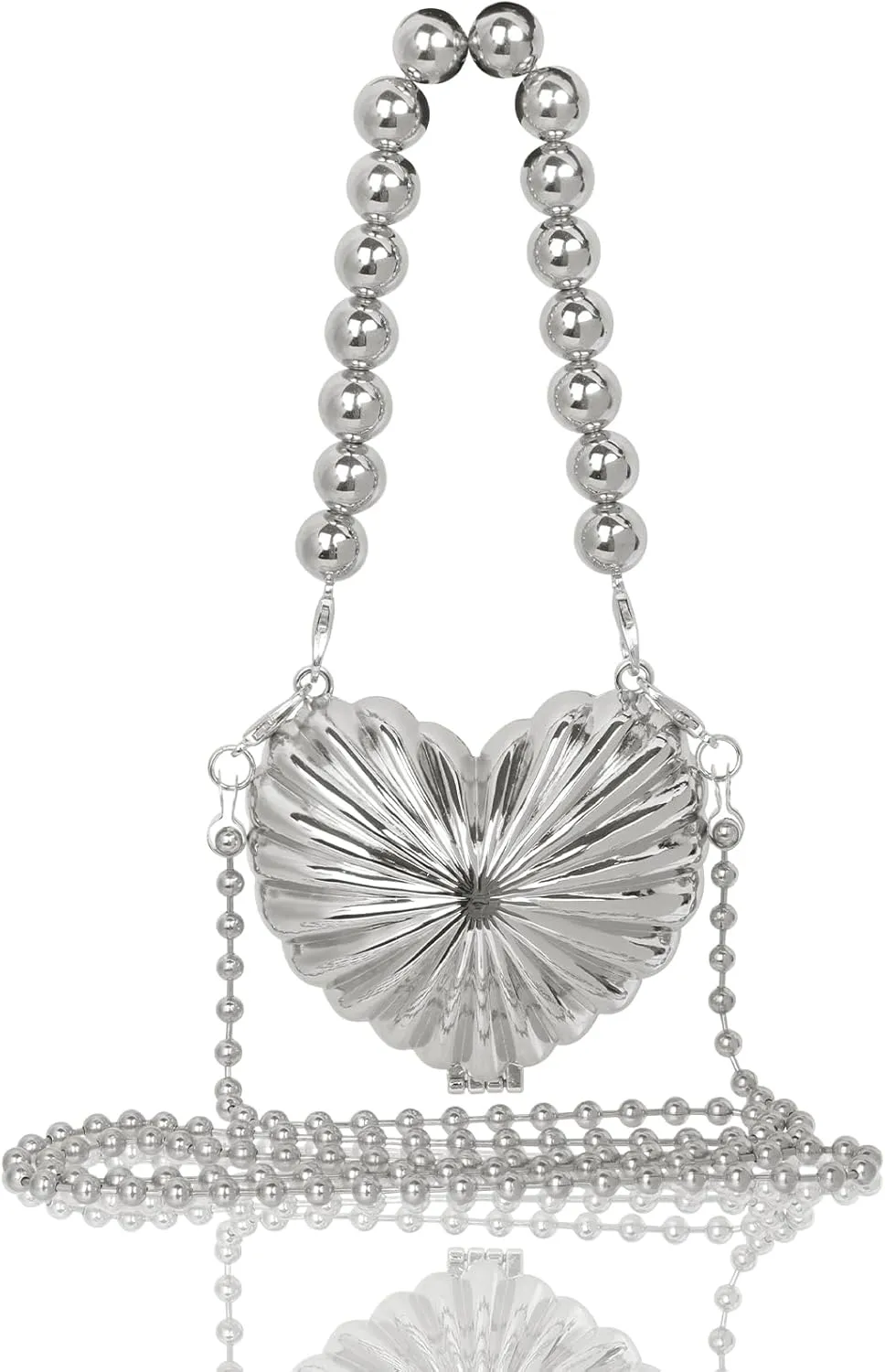 Women Mini Heart Shaped Evening Bag Shoulder Bag Small Crossbody Purse for Wedding Party Evening Handbag
