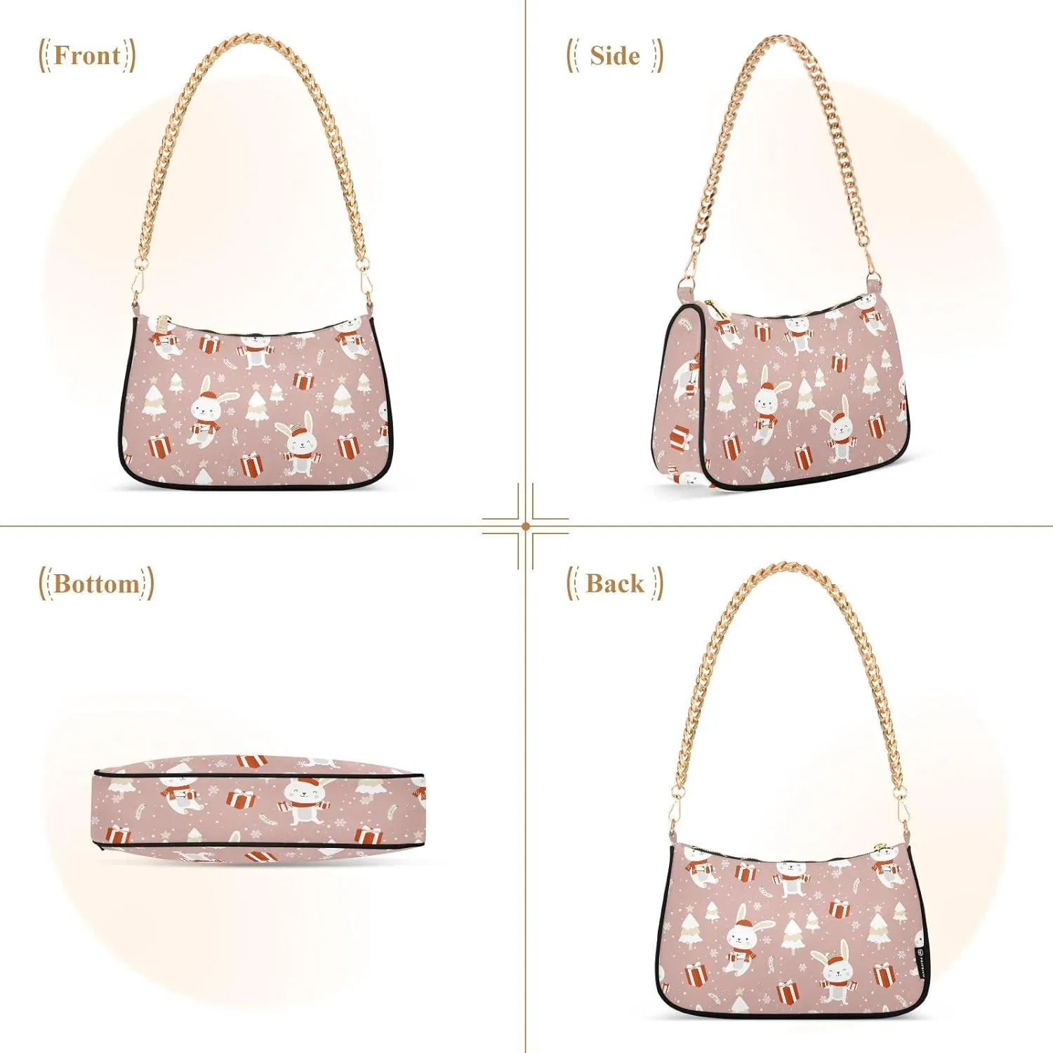Women's Shoulder Handbags Chain Shoulder Brace for Women Bag Cute Print Ladies Vacation Handbags Tote Purse,Multi1