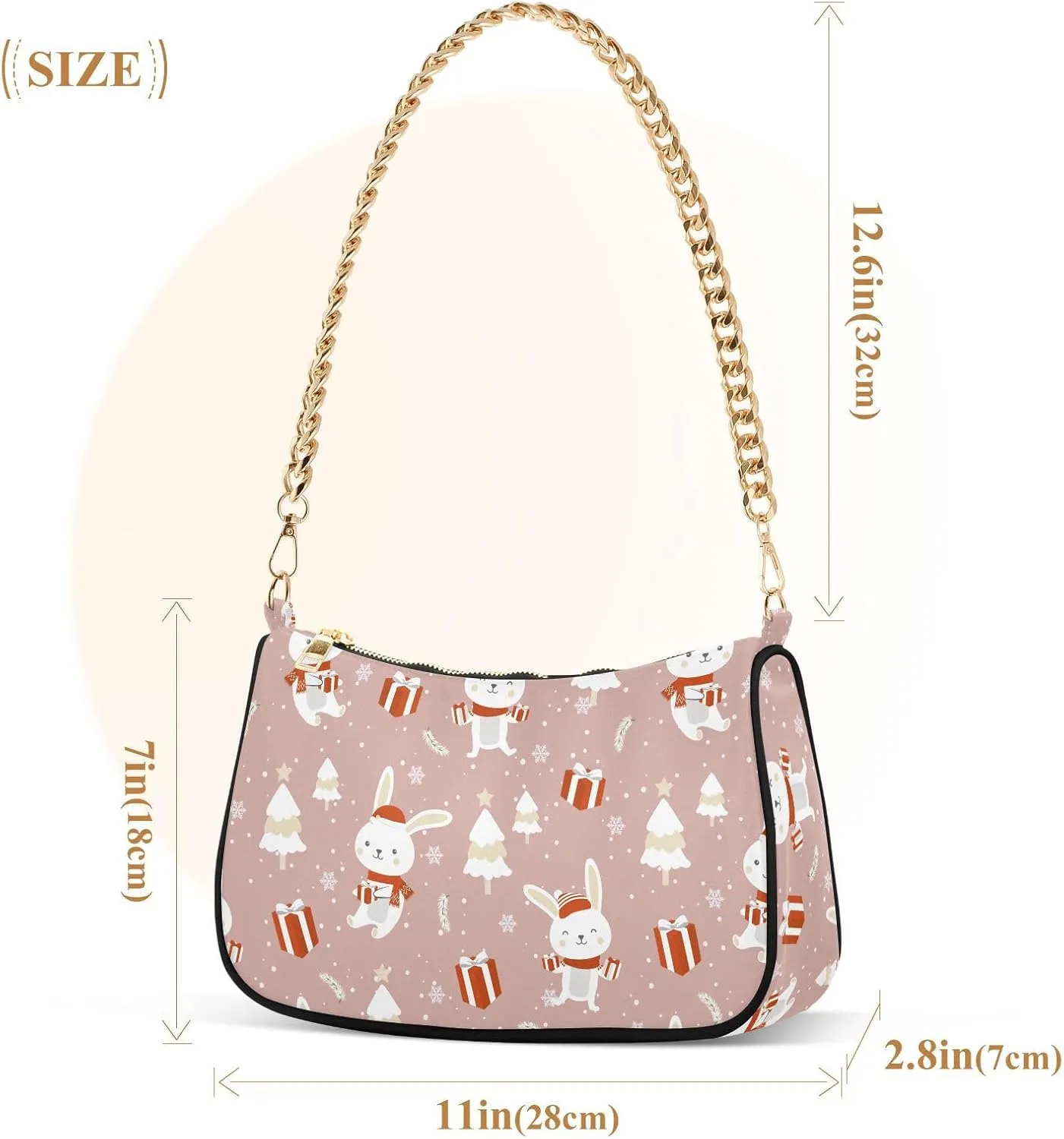 Women's Shoulder Handbags Chain Shoulder Brace for Women Bag Cute Print Ladies Vacation Handbags Tote Purse,Multi1