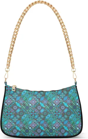 Women's Shoulder Handbags Chain Shoulder Brace for Women Bag Round Pattern Ladies Vacation Handbags Tote Purse,Multi1