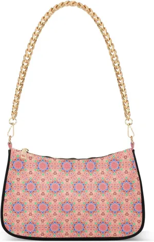 Women's Shoulder Handbags Chain Shoulder Brace for Women Bag Vintage Print Ladies Vacation Handbags Tote Purse,Multi1