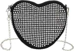 Women's Small Rivets Cross Body Heart Shape Satchel Purse Handbag Fashion Shoulder Chain Bag